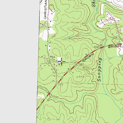 Topographic Map of Shoal Creek, GA