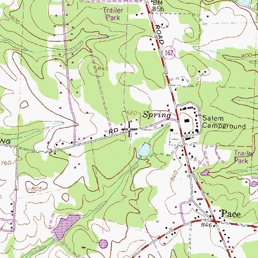 Topographic Map of Springfield, GA