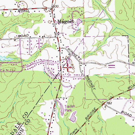 Topographic Map of Stone Creek, GA