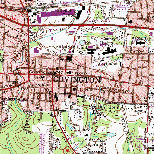 Topographic Map of Swanscombe, GA