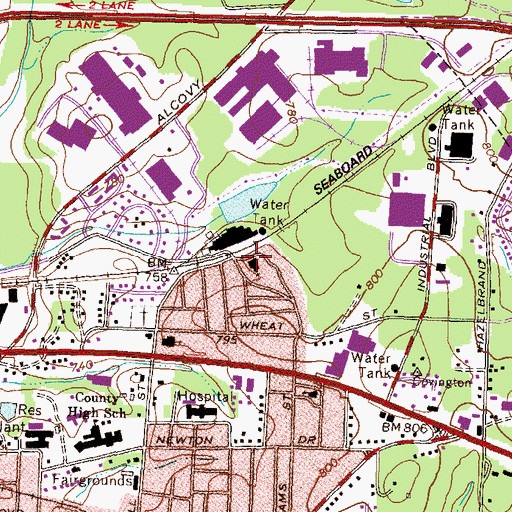 Topographic Map of Trinity United Methodist Church, GA