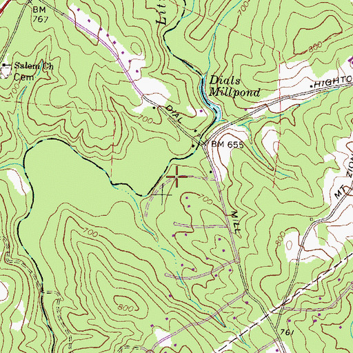 Topographic Map of Twin Haynes Creek, GA