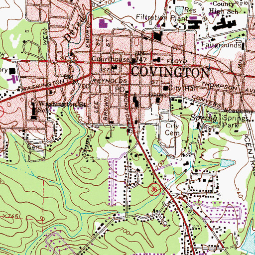 Topographic Map of Whitehall, GA