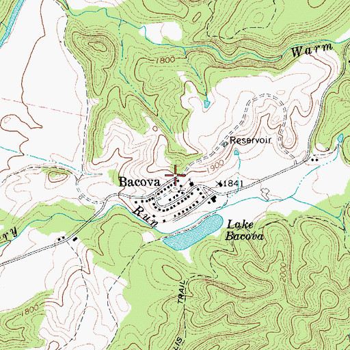 Topographic Map of Bacova School (historical), VA