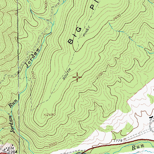 Topographic Map of Bath County, VA