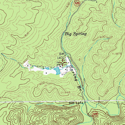Topographic Map of Fayette County Hunting and Fishing Club, VA