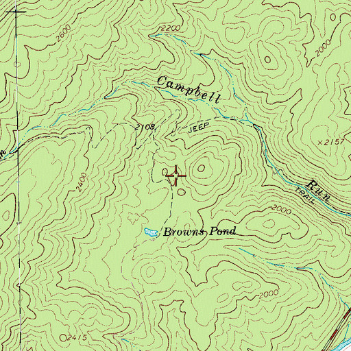Topographic Map of Persimmon Pond (historical), VA