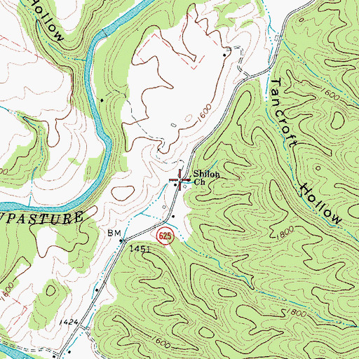 Topographic Map of Shiloh, VA