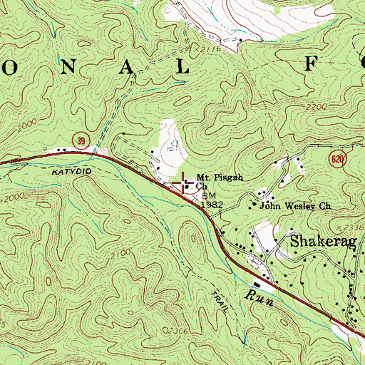 Topographic Map of The Gap School (historical), VA