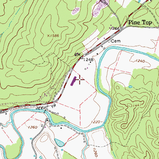 Topographic Map of Craig County Middle - High School, VA