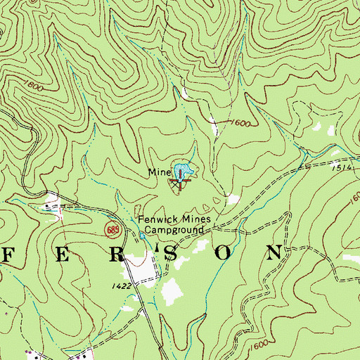 Topographic Map of Fenwick Mine, VA