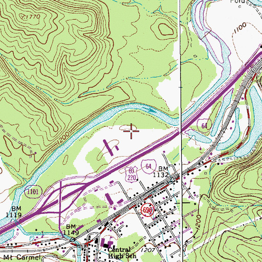 Topographic Map of Alleghany County Industrial Park, VA