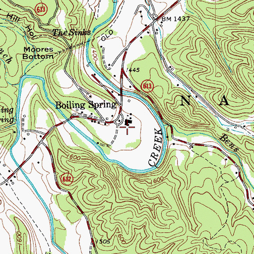 Topographic Map of Boiling Spring Elementary School, VA