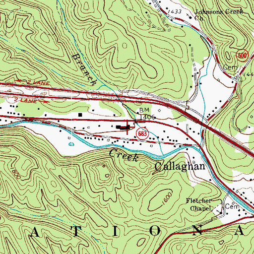 Topographic Map of Callaghan Elementary School, VA