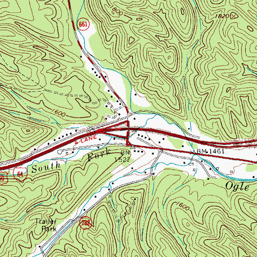 Topographic Map of Interchange 7, VA