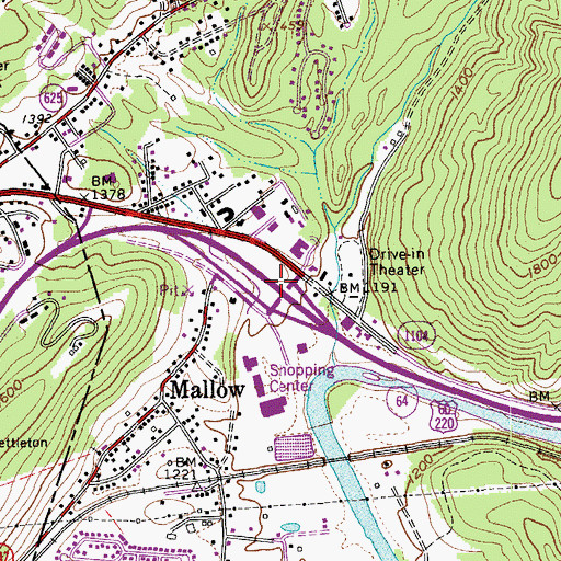 Topographic Map of Interchange 16, VA