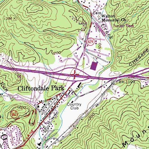 Topographic Map of Interchange 27, VA