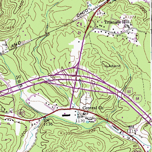 Topographic Map of Interchange 29, VA
