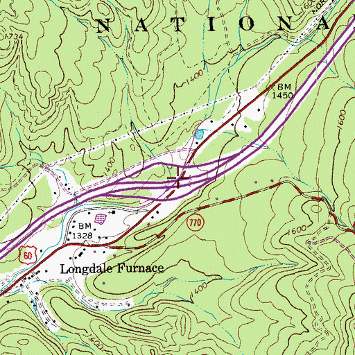Topographic Map of Interchange 35, VA