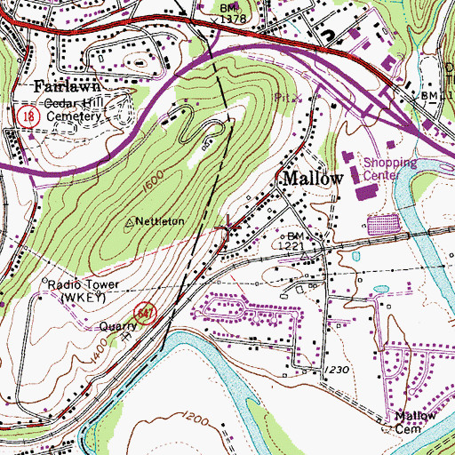 Topographic Map of Mallow Presbyterian Church, VA