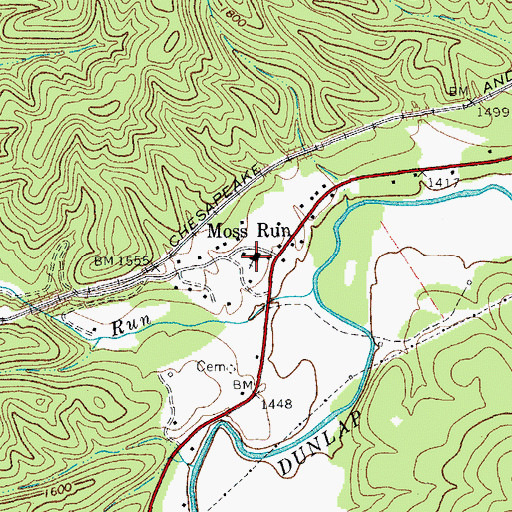 Topographic Map of Moss Run Baptist Church, VA
