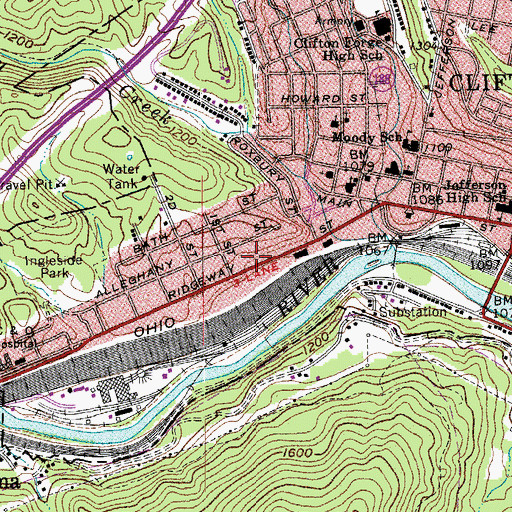 Topographic Map of Holy Cross Church, VA