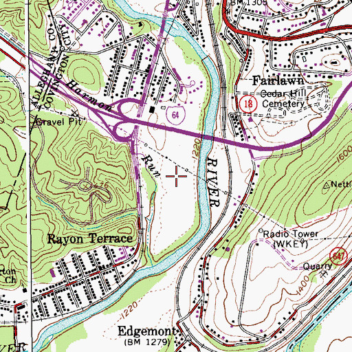 Topographic Map of Covington Industrial Park, VA