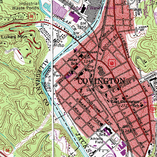 Topographic Map of Emmanuel Episcopal Church, VA