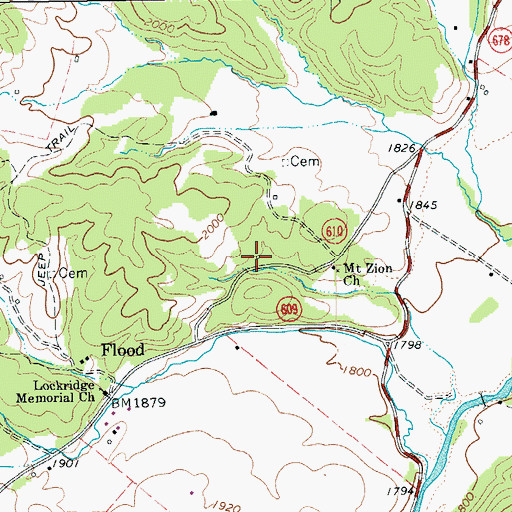 Topographic Map of Flood School (historical), VA