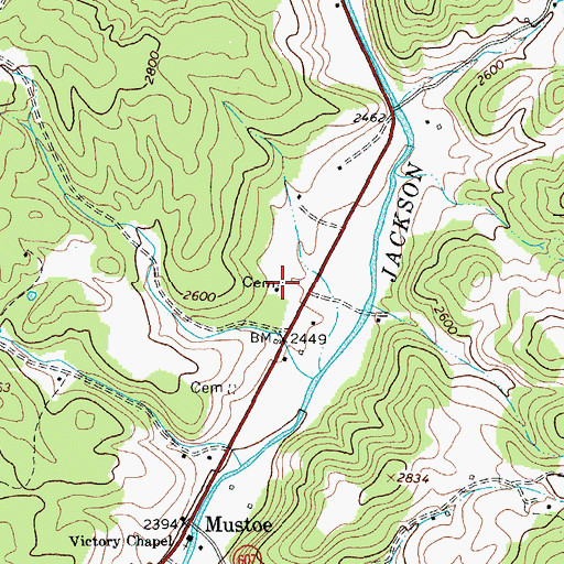 Topographic Map of Plum Grove School (historical), VA