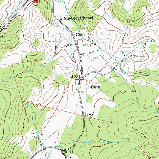 Topographic Map of Strait Creek School (historical), VA