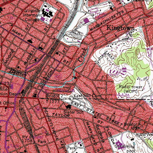 Topographic Map of Baptist Goodwill Center, VA