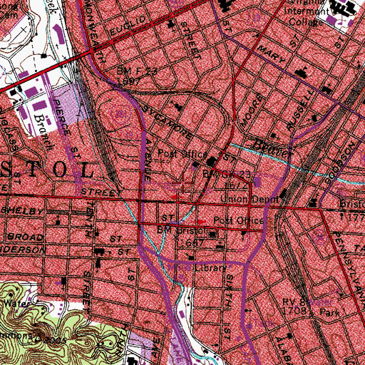 Topographic Map of Bnai Sholem Synagogue, VA