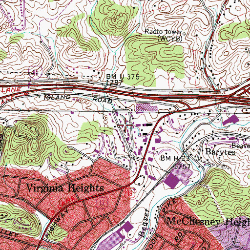 Topographic Map of Briarwood, VA