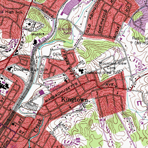 Topographic Map of East End Christian Church, VA