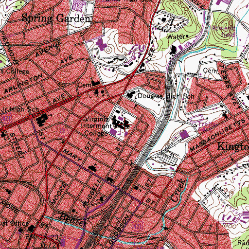 Topographic Map of East Hall, VA