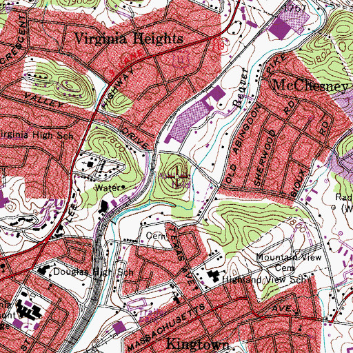 Topographic Map of Eastern Park, VA