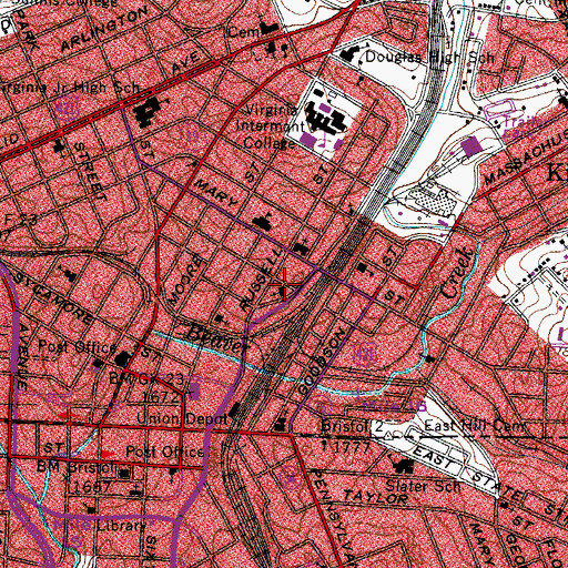 Topographic Map of First Christian Church, VA