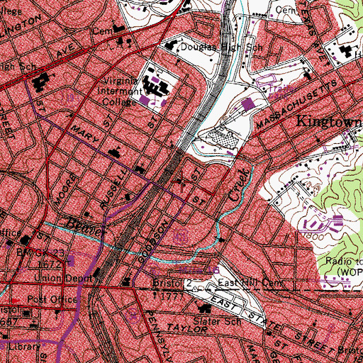 Topographic Map of George Washington Street Public School, VA