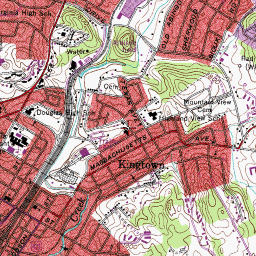Topographic Map of Grace Baptist Church, VA