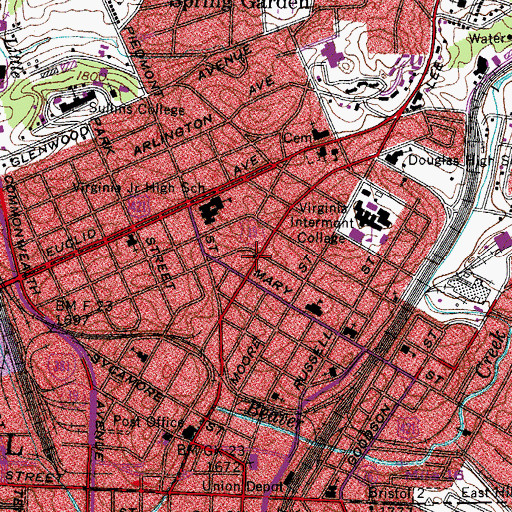 Topographic Map of Harris Memorial African Methodist Episcopal Zion Church, VA