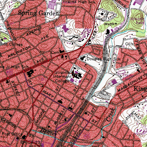 Topographic Map of Hodges Hall, VA