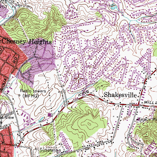 Topographic Map of Horizon Hills, VA