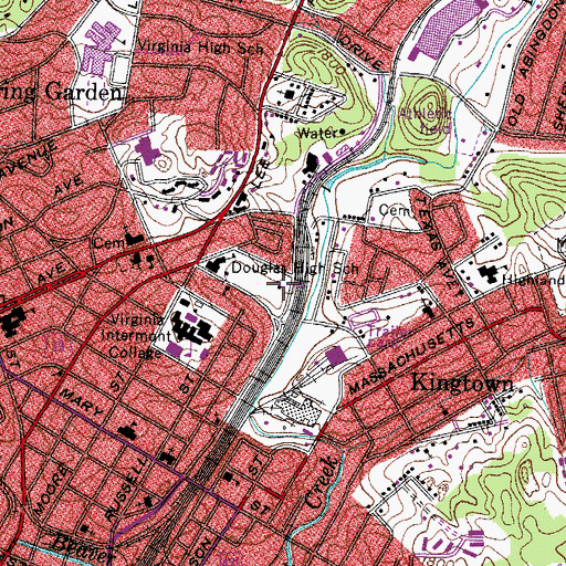 Topographic Map of Jane Hammit Memorial Orphanage, VA