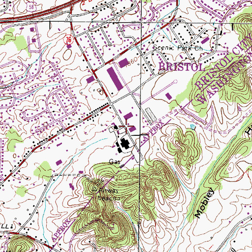 Topographic Map of Old Airport Road Industrial Park, VA