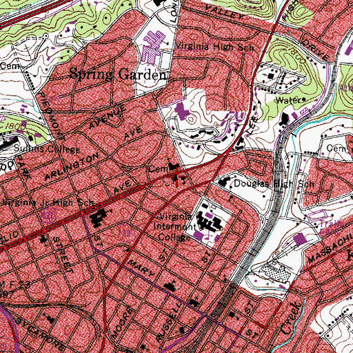 Topographic Map of Saint Annes Catholic Church, VA