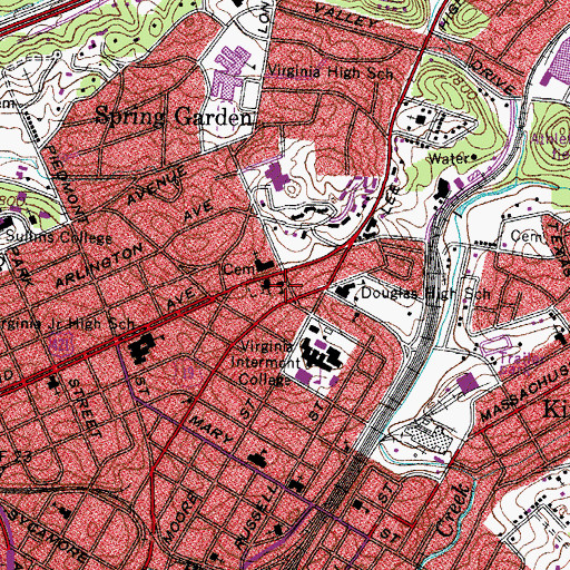 Topographic Map of Saint Anne Catholic School, VA