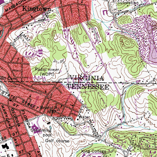 Topographic Map of Springdale, VA