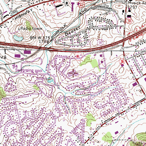 Topographic Map of Joseph Van Pelt Elementary School, VA