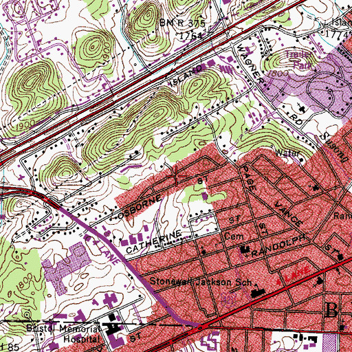 Topographic Map of Westfield, VA